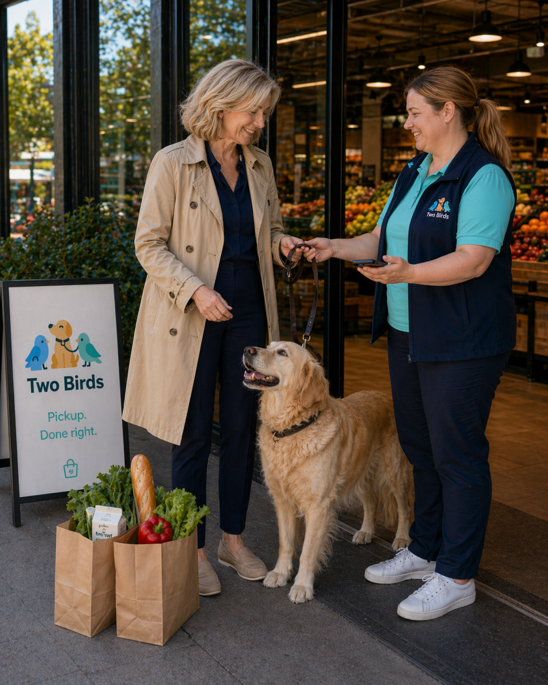 Meet outside, walk home together